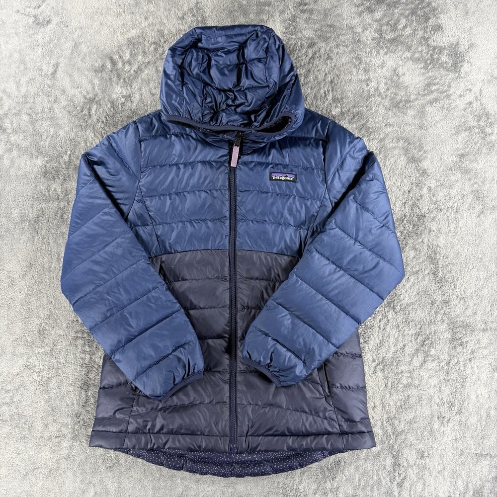 Patagonia Reversible Down Sweater Hoody L 12 Colorblock Printed